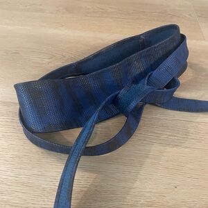 Ada Blue Snake-Print Wrap Belt - Adjustable/One Size